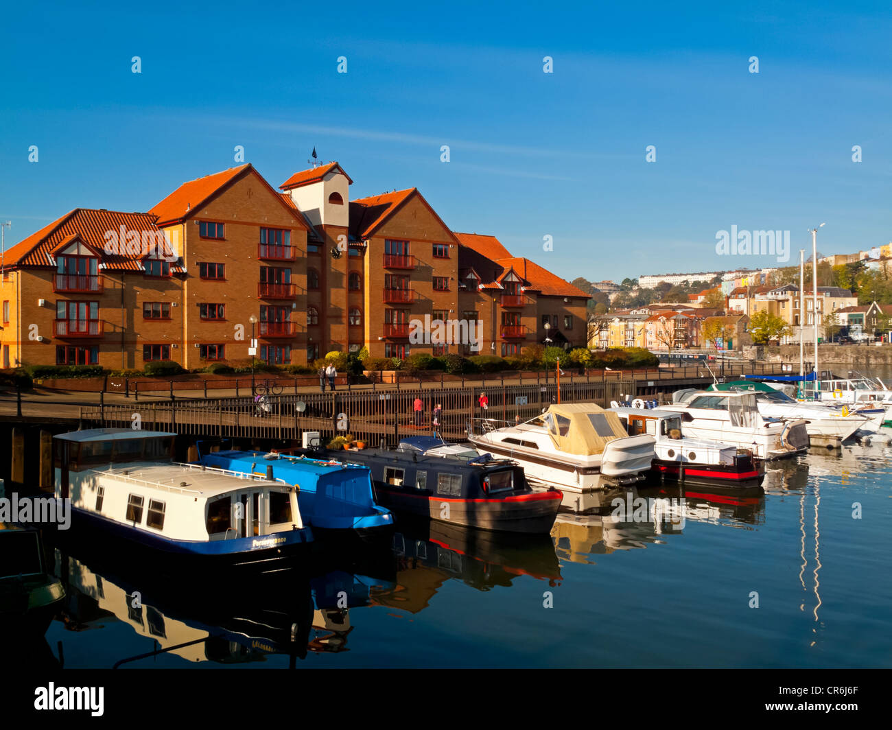 Flats on the quayside at Bristol Docks in Bristol City Centre England