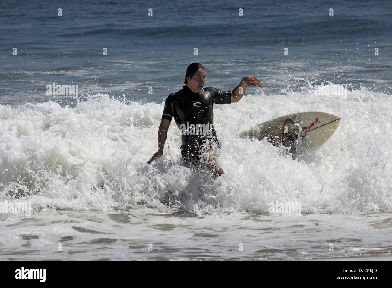 Surfer Long Beach Long Island NY Stock Photo