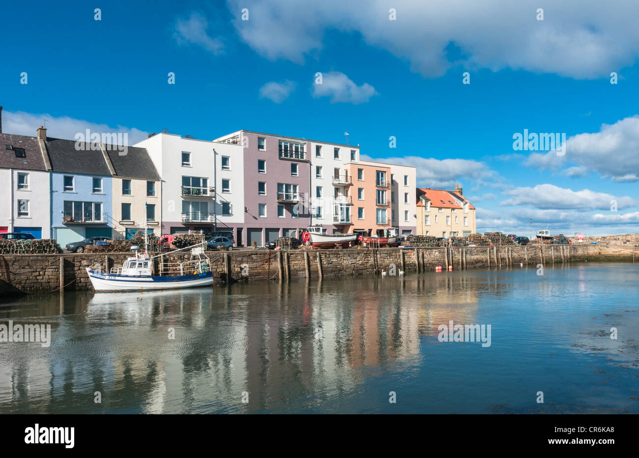 Fishing boats in harbour St. Andrews Fife Scotland Stock Photo Alamy