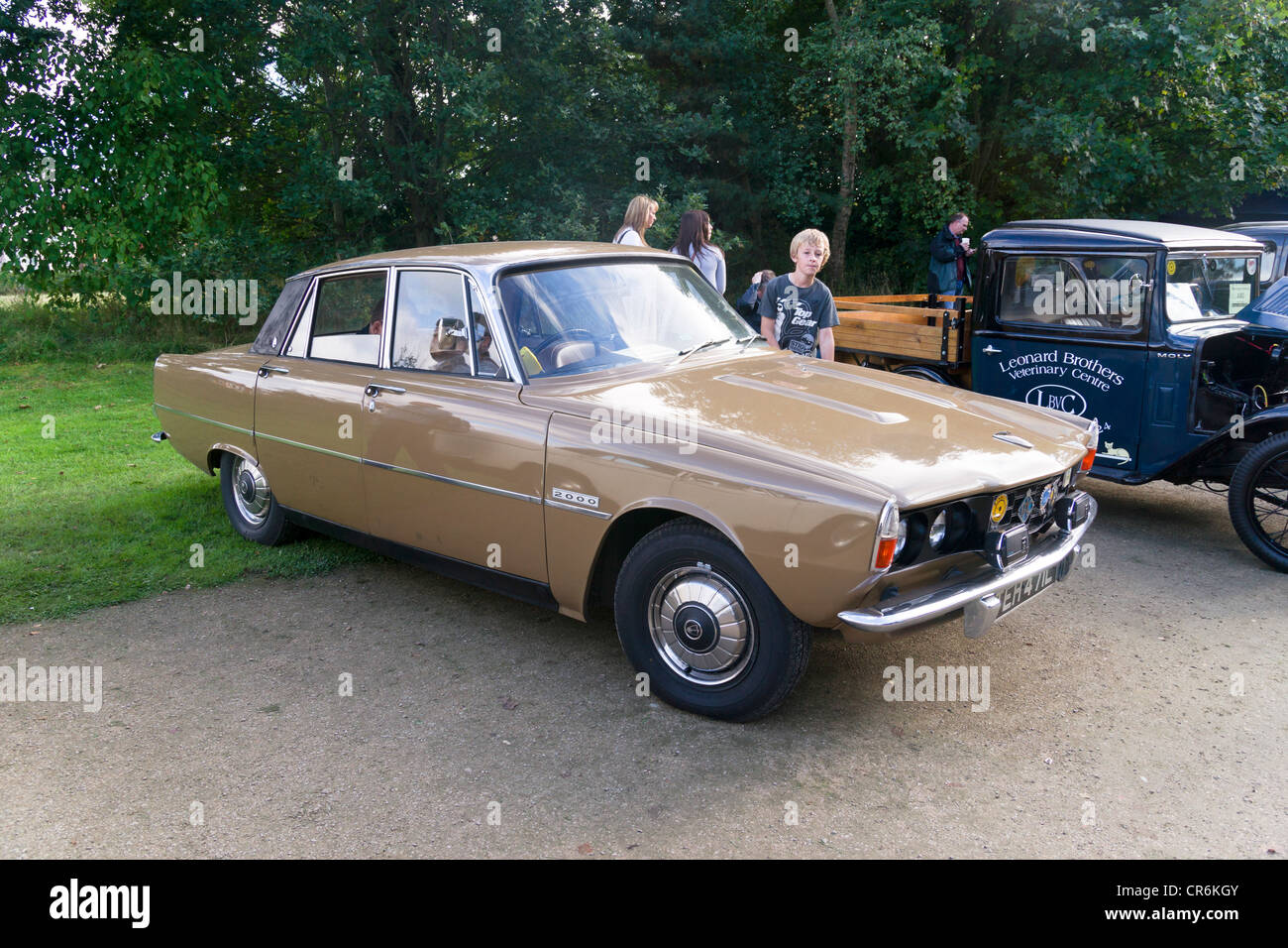 Classic cars at the Birkenhead Park Festival of Transport show 2011. Stock Photo