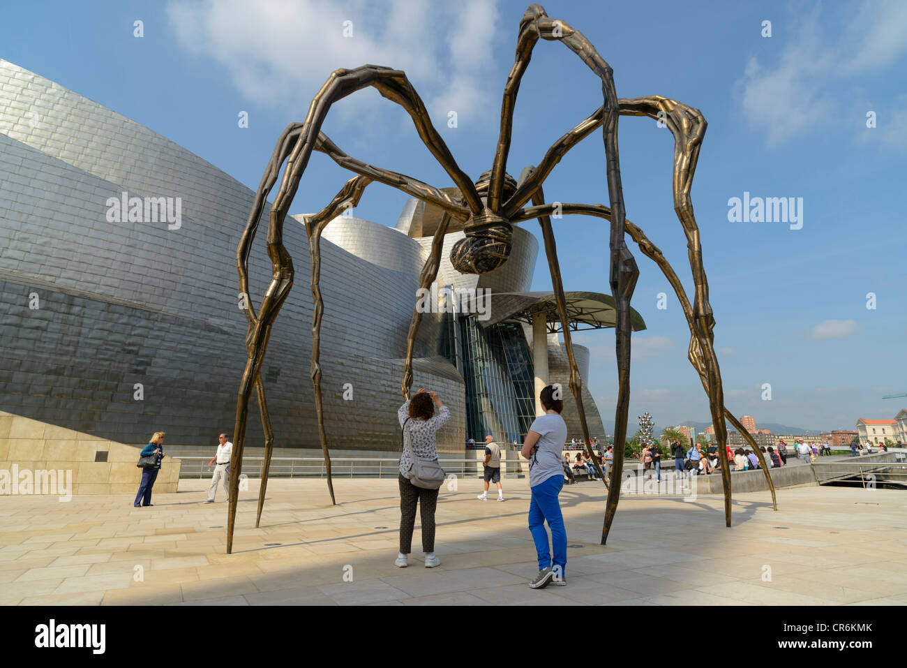 Spider Sculpture by Bourgeois at Guggenheim Museum in Bilbao,Spain Stock Photo