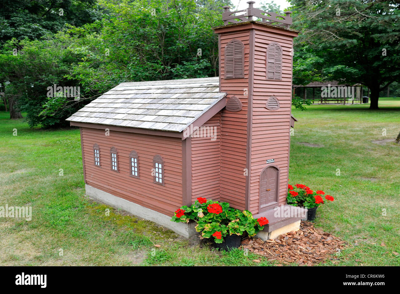 The Little Brown Church in the Vale Valley Nashua Iowa a famous tourist attraction Stock Photo