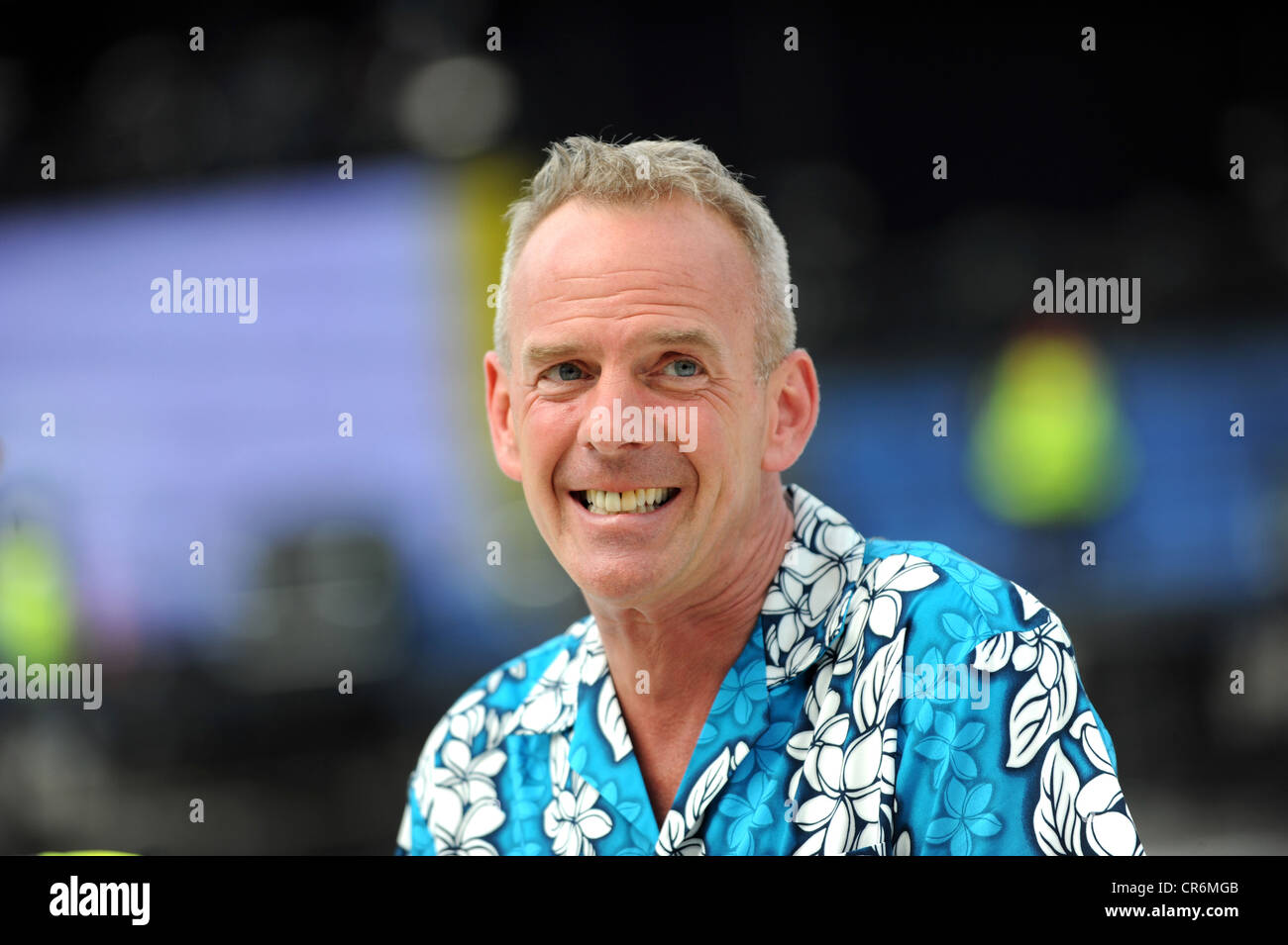 Musician and dj Norman Cook aka Fat Boy Slim speaks to the press ahead of his Big Beach Bootique 5 gig at The Amex  stadium Stock Photo