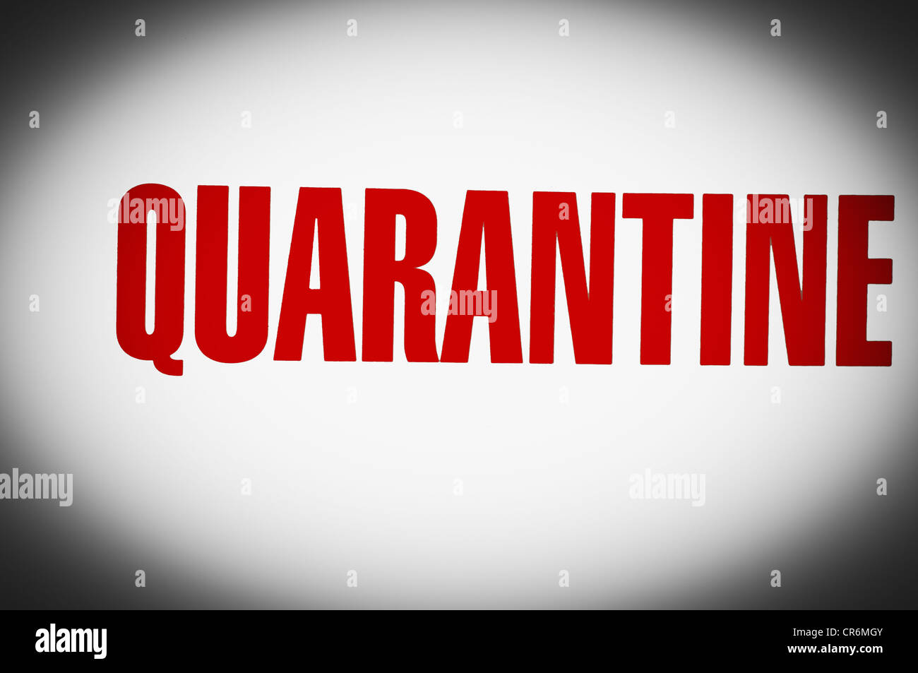Quarantine warning sign Stock Photo