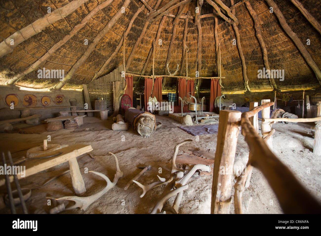 Interior of a Roundhouse at Castell Henllys Iron Age hillfort