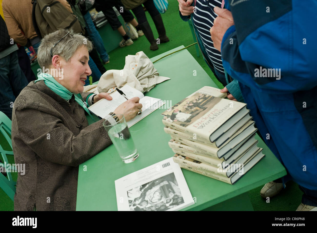 Ruth Richardson, historian and author pictured book signing at The Telegraph Hay Festival 2012, Hay-on-Wye, Powys, Wales, UK Stock Photo