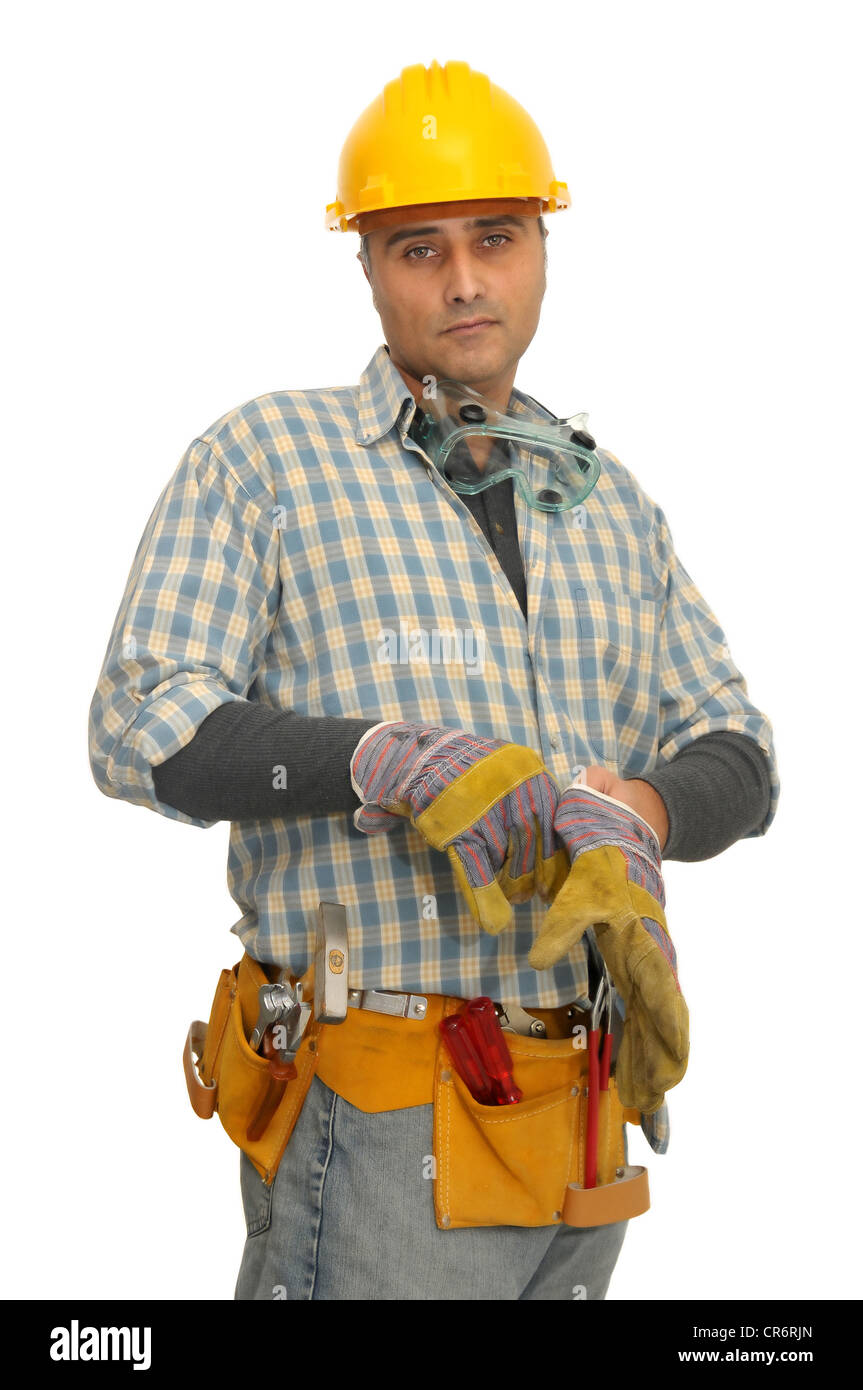Tips Worker Image worker isolated in white Stock Photo - Alamy