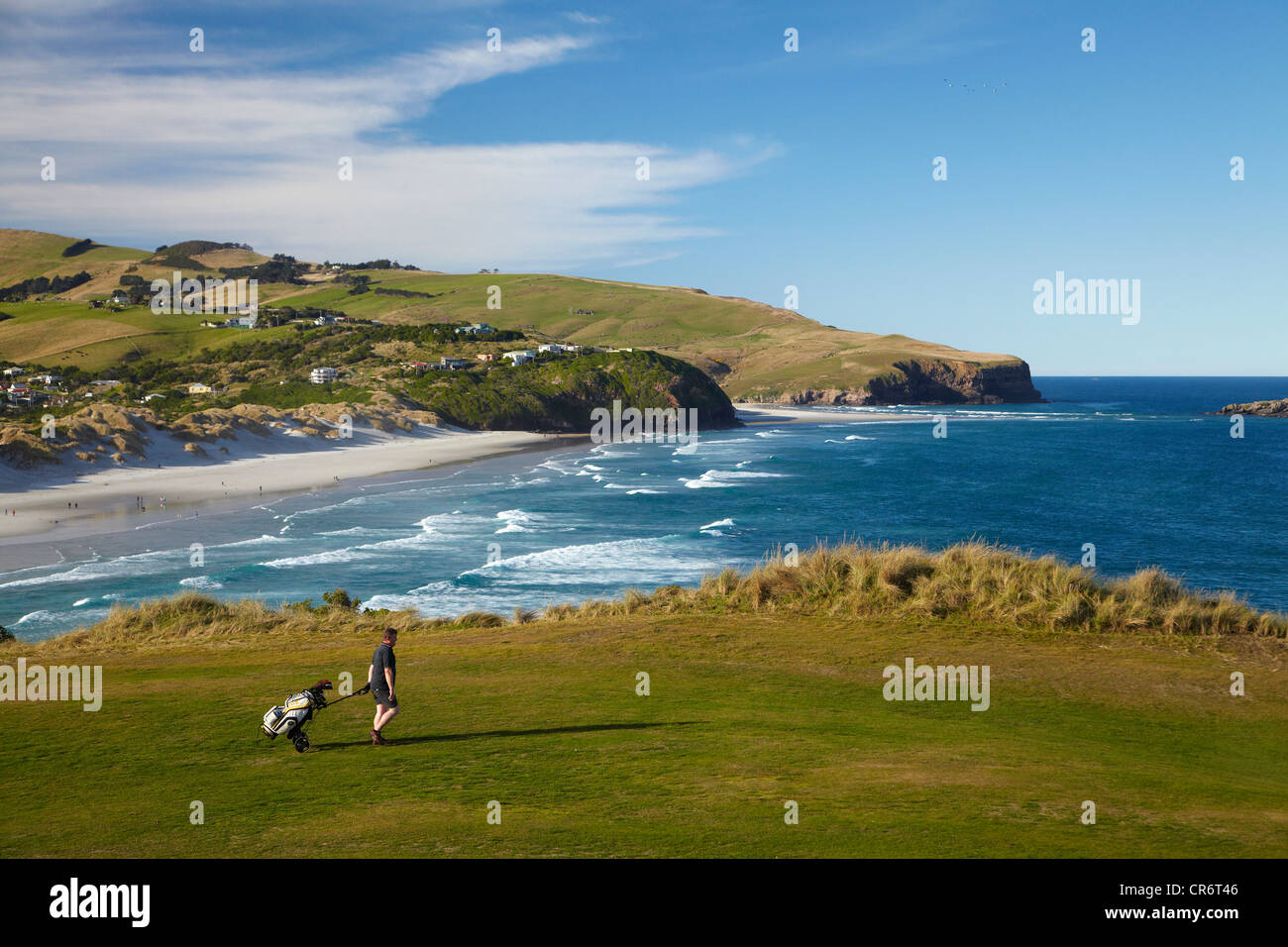 Golfer, Chisholm Park Golf Course, Dunedin, South Island, New Zealand