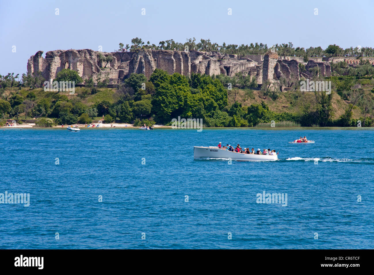 Roman ruins, ancient residence of Catullo, Sirmione, Lake Garda, Brescia province, Lombardy, Italy, Europe Stock Photo