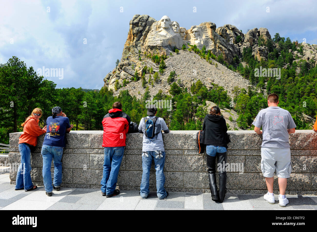Visitors to Mount Rushmore National Park Rapid City South Dakota Stock