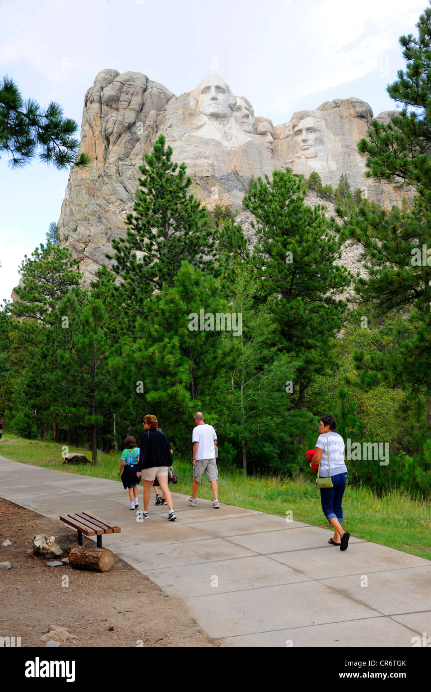 Visitors to Mount Rushmore National Park Rapid City South Dakota Stock