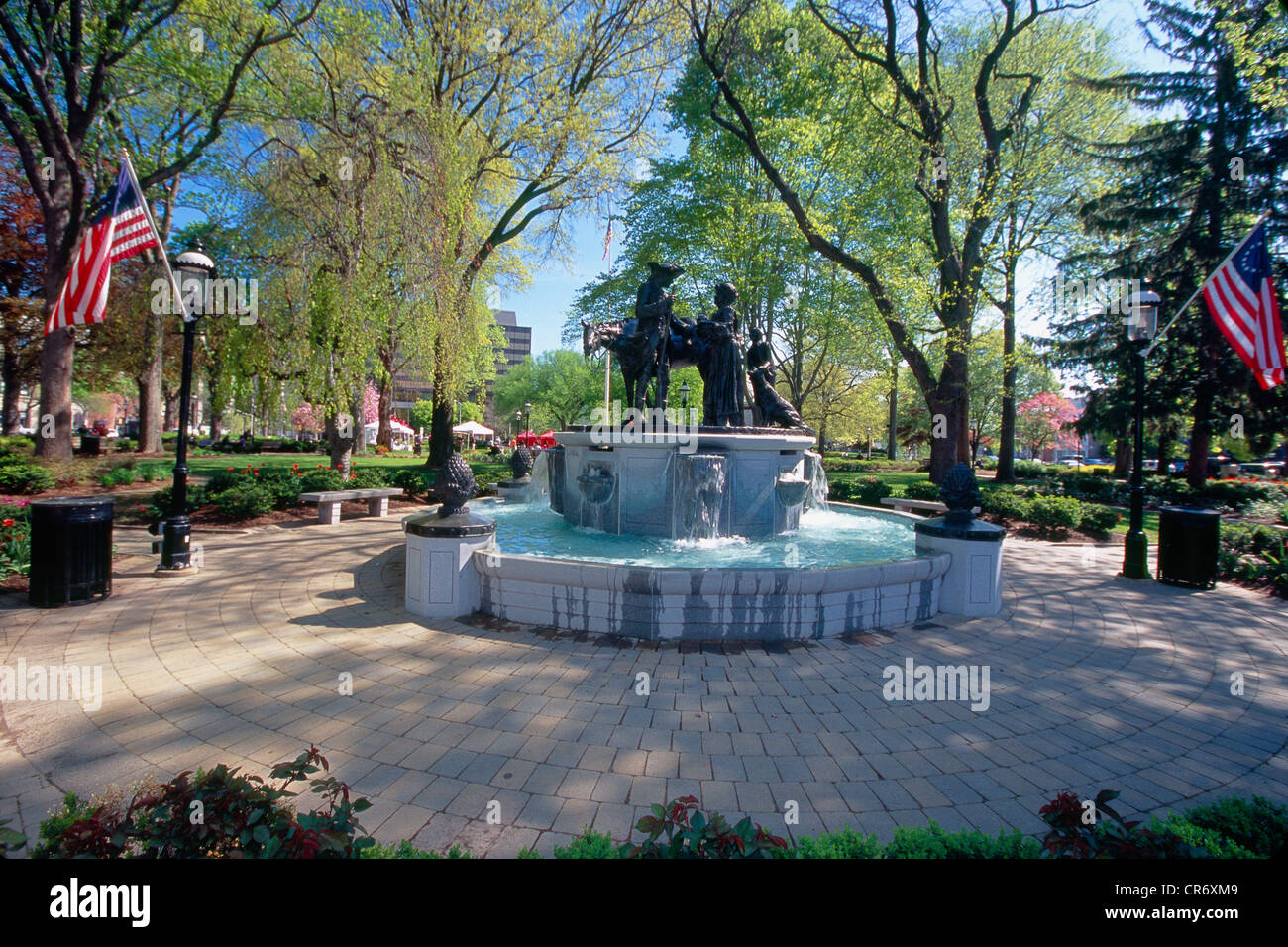 Patriot's Farewell Fountain in the Green, Morristown, New Jersey Stock Photo Alamy
