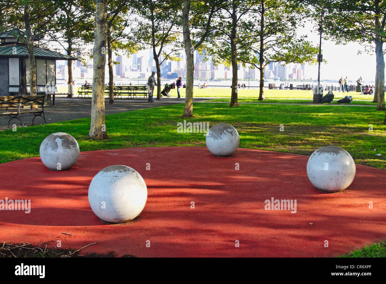 Ball Sculptures in a Park, Pier A Park on Esplanade, Hoboken, New