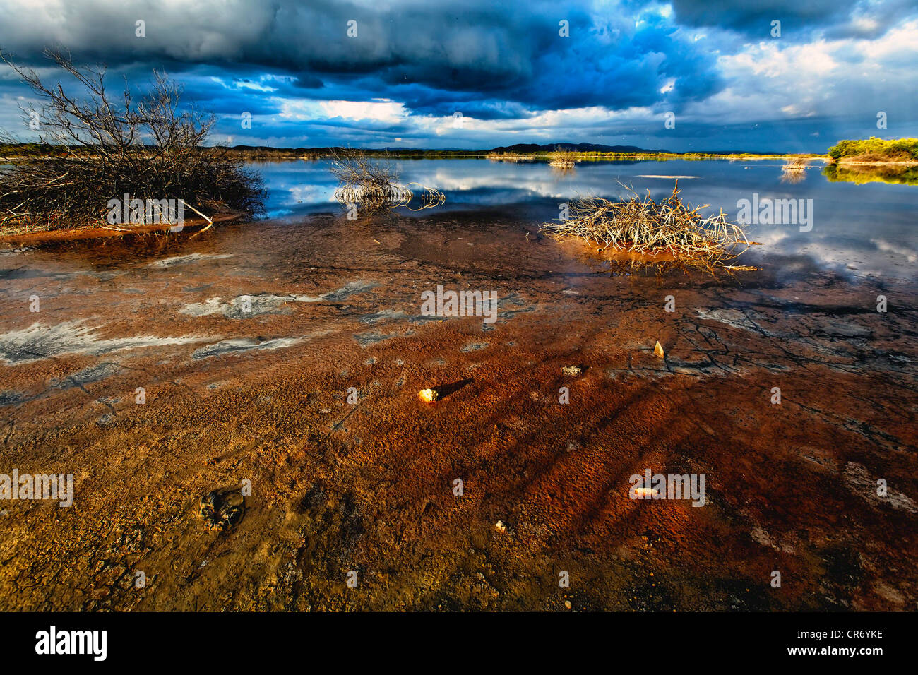Salt Flats of Cabo Rojo, Puerto Rico Stock Photo