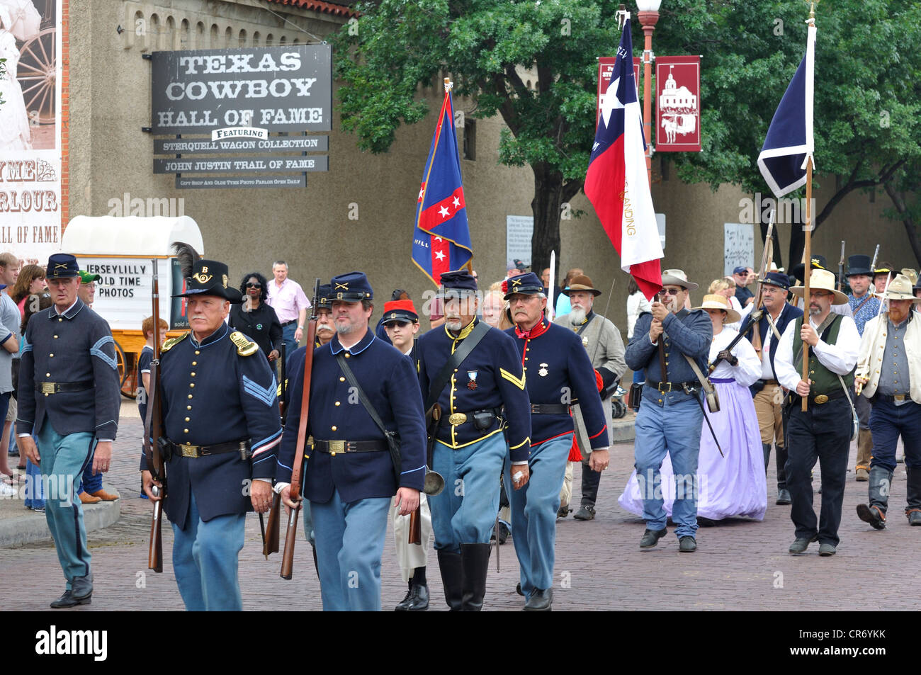 Old West frontier reenactment in Fort Worth, Texas, USA Stock Photo