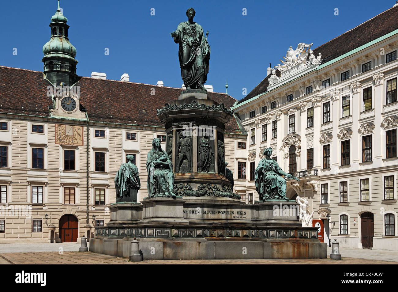 Memorial to Emperor Franz I, 1842, Hofburg Imperial Palace, Vienna, Austria, Europe Stock Photo