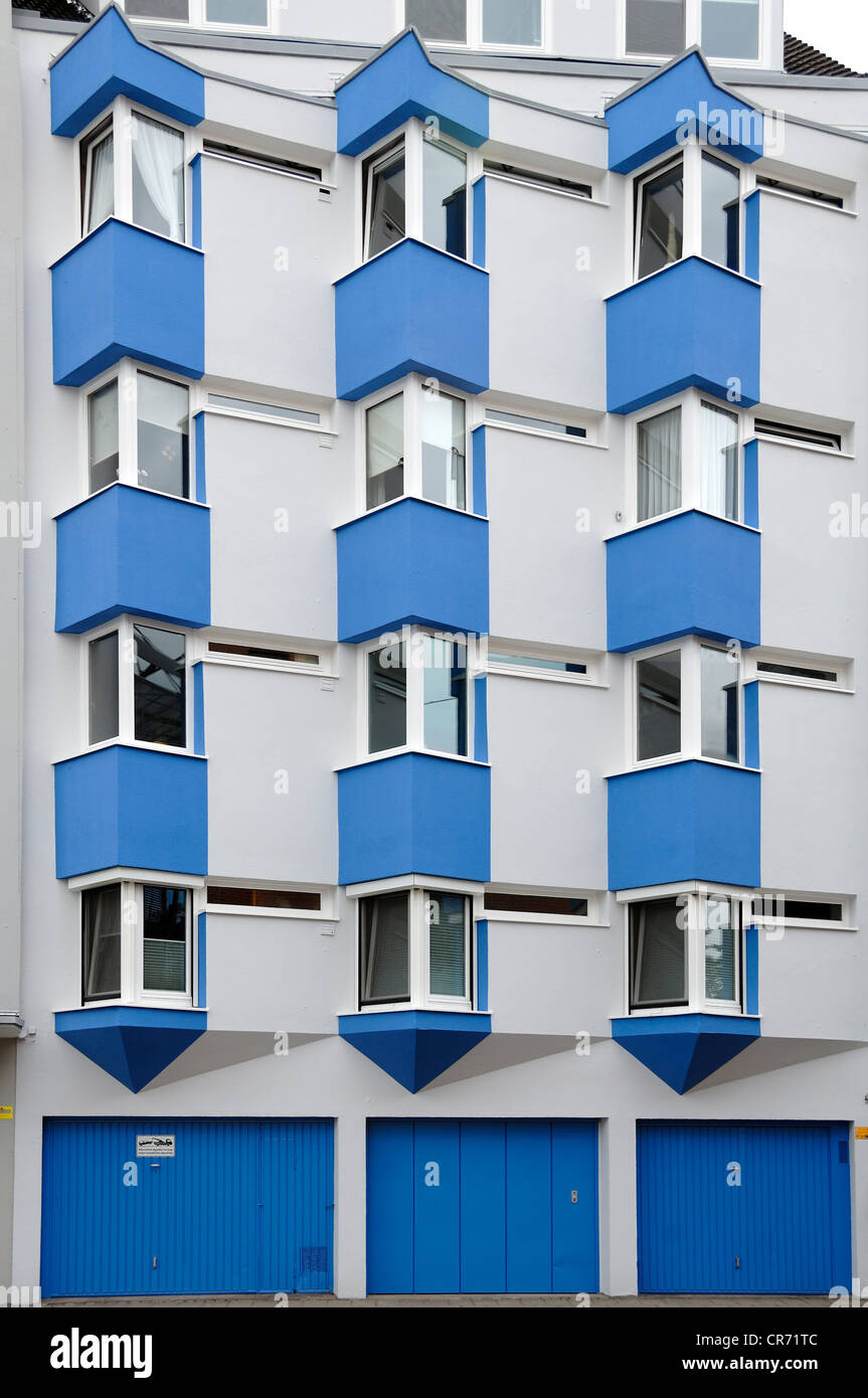 Modern bay windows of an apartment house, Richtweg, Bremen, Germany, Europe Stock Photo