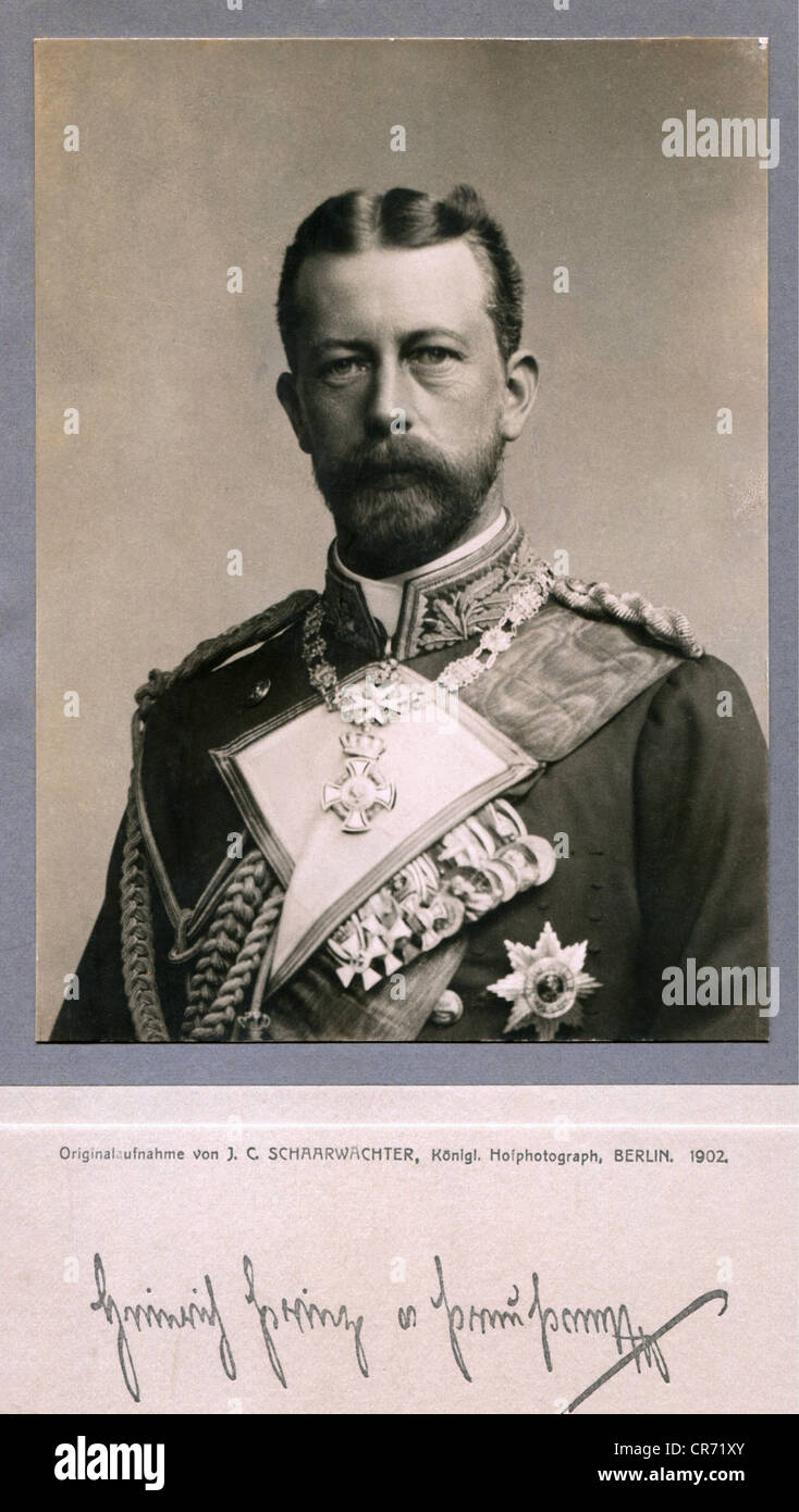 Henry, 14.8.1862 - 20.3.1929, Prince of Prussia, German admiral, portrait, cabinet card, J. C. Schaarwaechter, Berlin, 1902, , Stock Photo