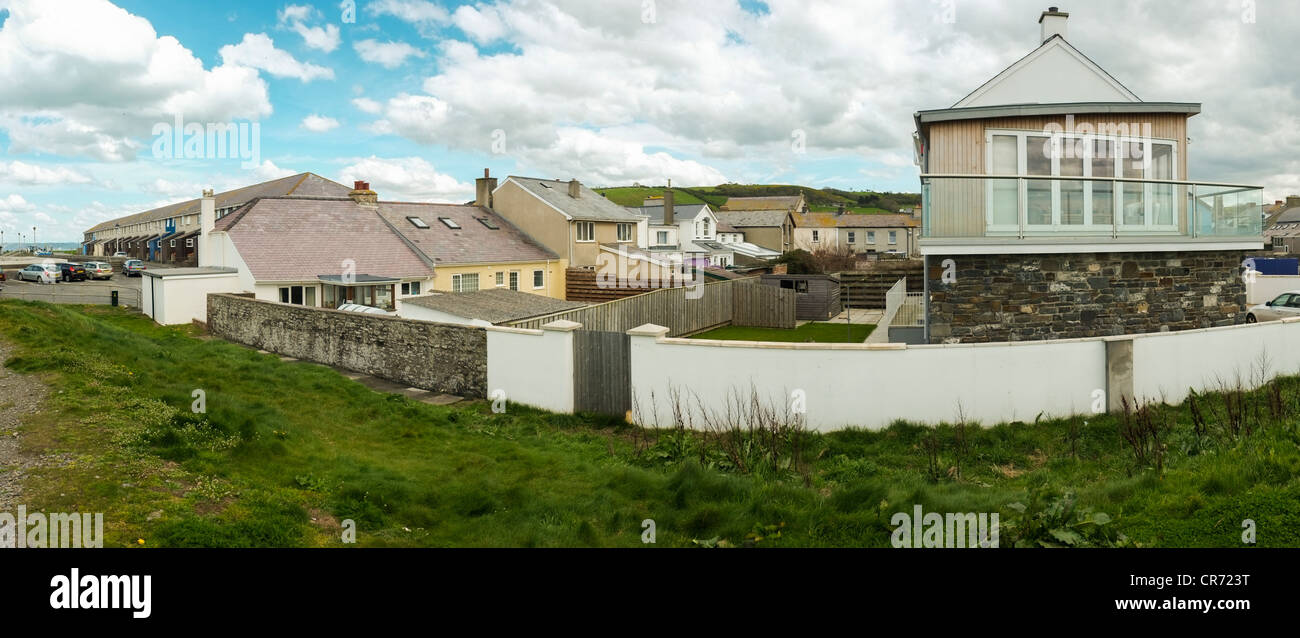 seashore homes, Aberaeron Wales UK Stock Photo Alamy