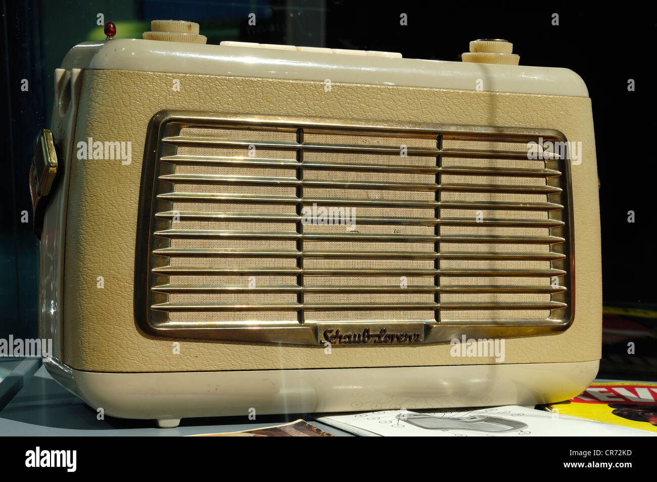 Portable radio by the Schaub-Lorenz company from the '50s, 2011 exhibition,  Museum for Industrial Culture, Aeussere Sulzbacher Stock Photo - Alamy