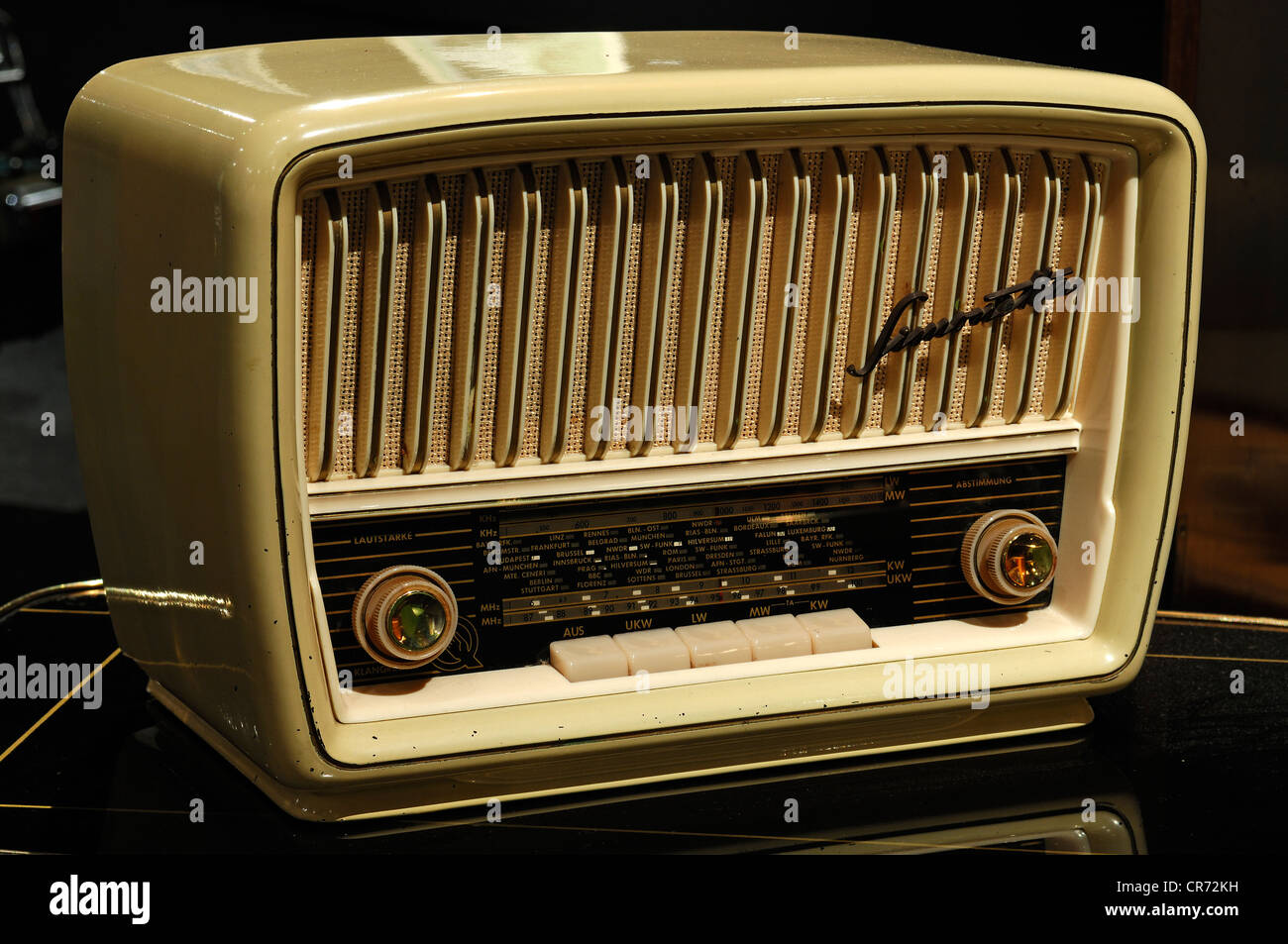 Radio "Simonetta" from 50s by Quelle GmbH, 2011 exhibition, Museum for  Industrial Culture, Aeussere Sulzbacher Strasse 60-62 Stock Photo - Alamy