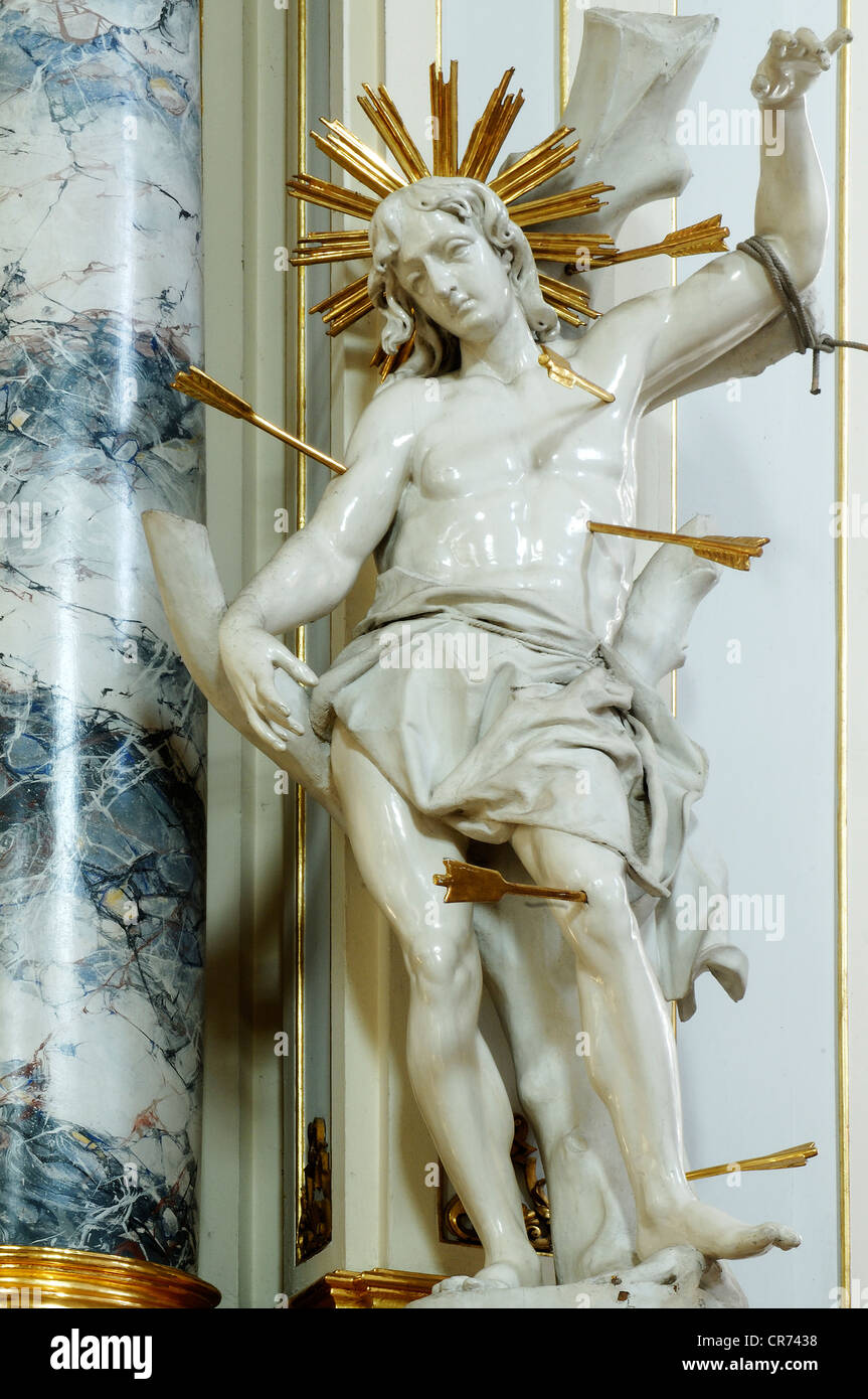 Statue of St. Sebastian in the Catholic parish church of St. Lawrence
