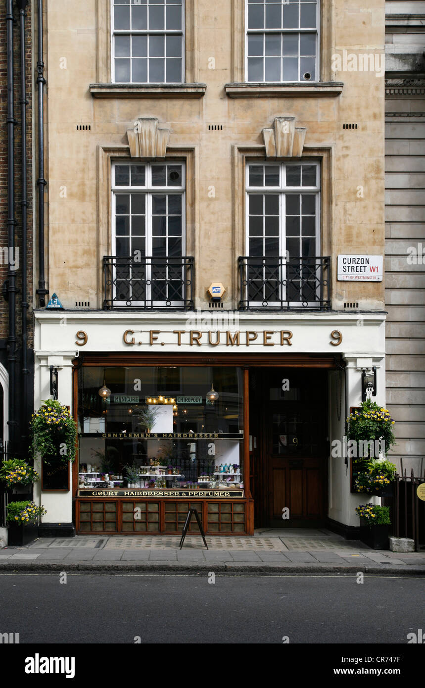 GF Trumper gentleman's hairdressers on Curzon Street, Mayfair, London, UK Stock Photo Alamy