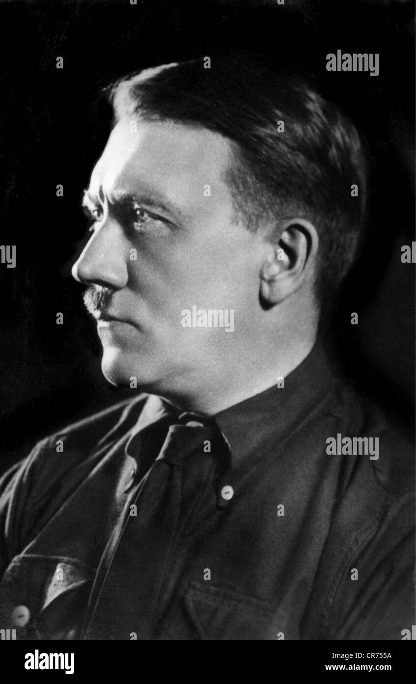 Hitler, Adolf, 20.4.1889 - 30.4.1945, German politician (NSDAP), Fuehrer and Reich Chancellor 1933 - 1945, portrait, circa 1930, Stock Photo