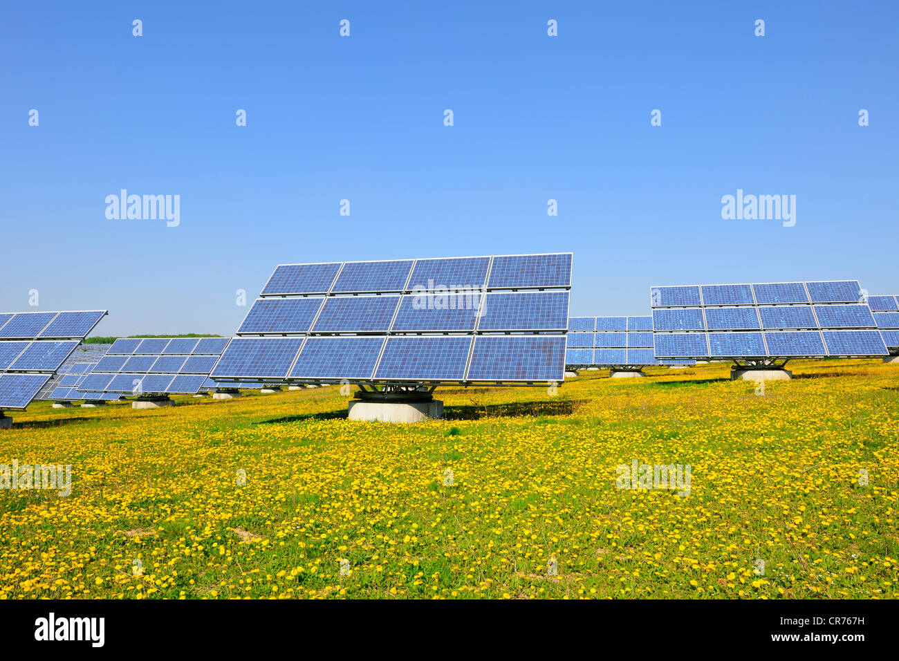 Photovoltaic system, solar panels Stock Photo