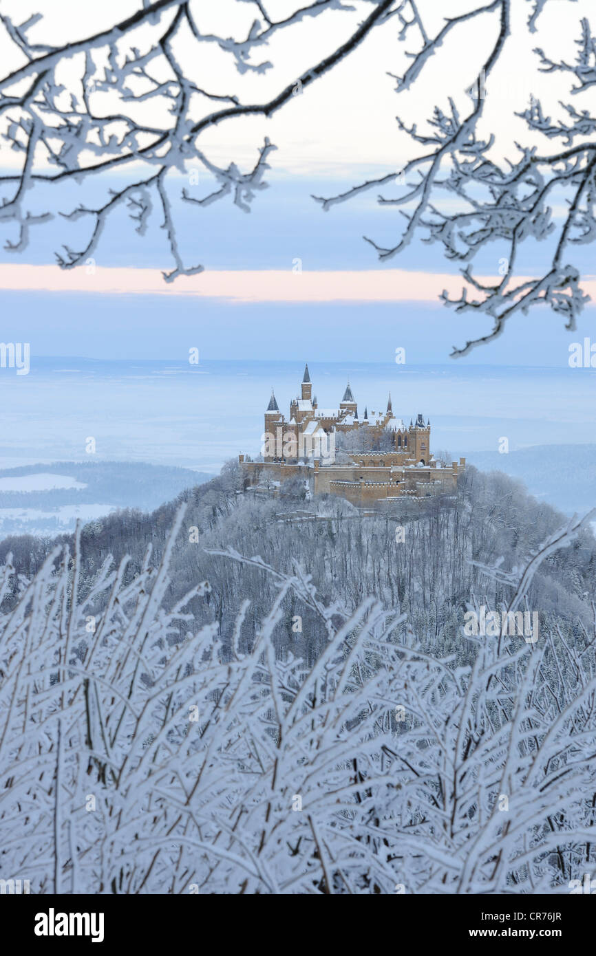 Burg Hohenzollern Castle, Swabian Alb, Baden-Wuerttemberg, Germany, Europe Stock Photo