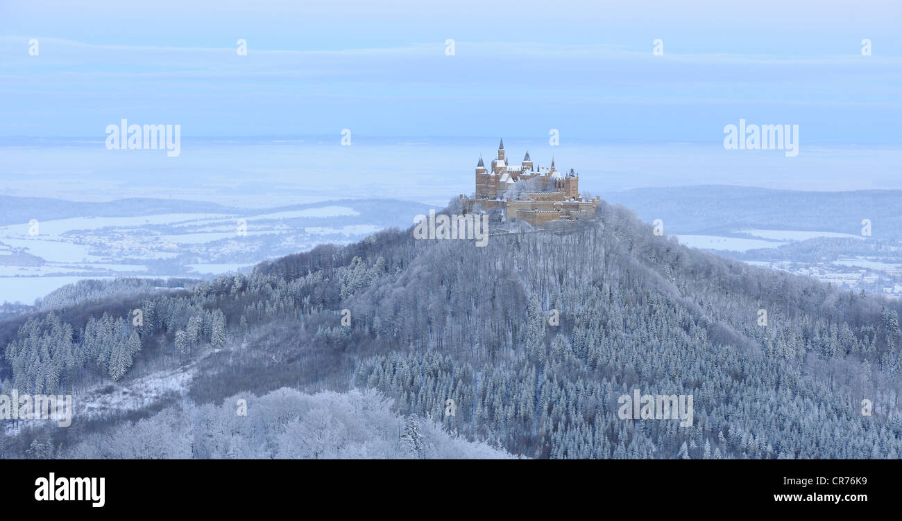 Burg Hohenzollern Castle, Swabian Alb, Baden-Wuerttemberg, Germany, Europe Stock Photo