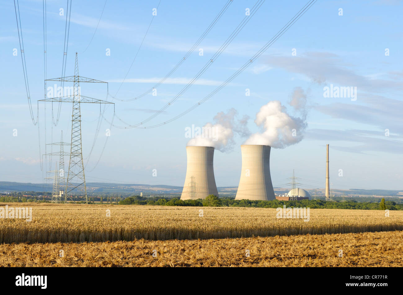 Grafenrheinfeld Nuclear Power Plant, Lower Franconia, Bavaria, Germany, Europe Stock Photo