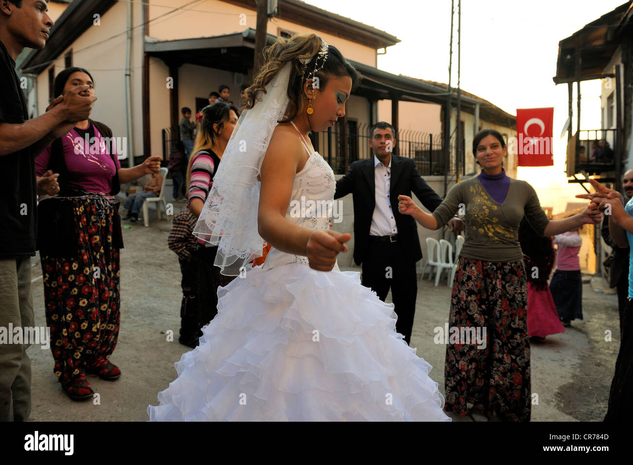 Turkey, Central Anatolia, Ankara, citadel in the old town, Gypsy wedding in the street Stock Photo
