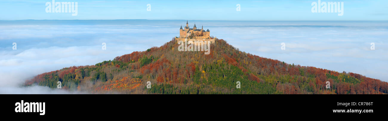 Hohenzollern Castle in autumn, Zollernalb, Swabian Alps, Baden-Wuerttemberg, Germany, Europe Stock Photo