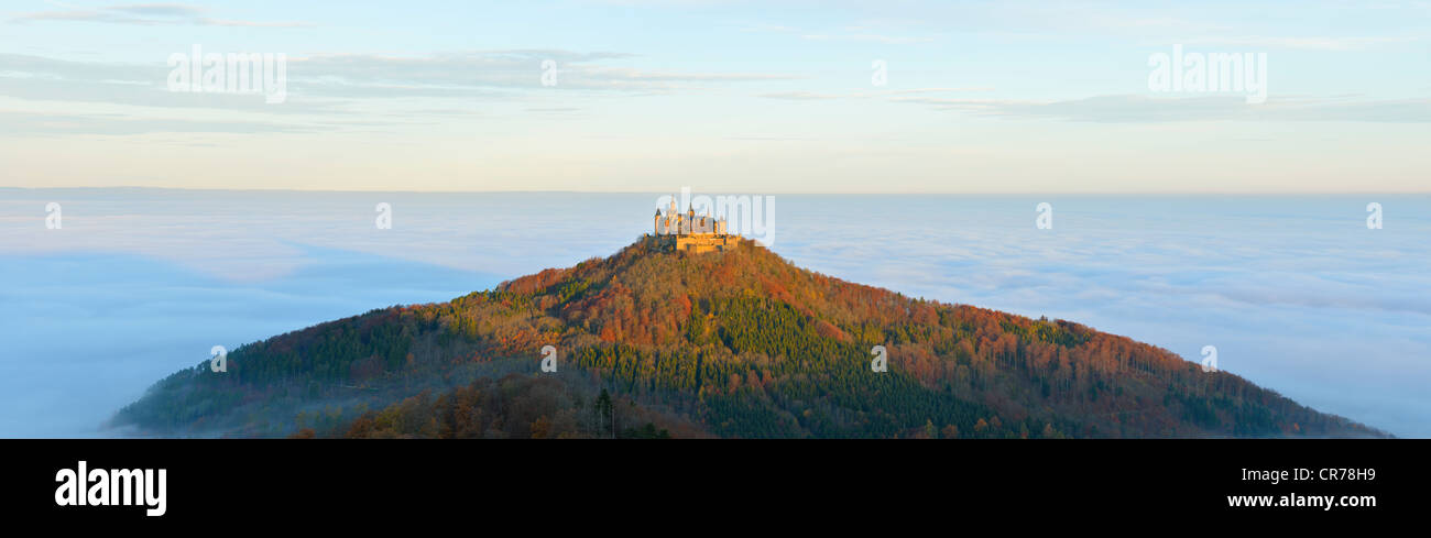Burg Hohenzollern castle in autumn, Zollernalb district, Swabian Alps, Baden-Wuerttemberg, Germany, Europe Stock Photo