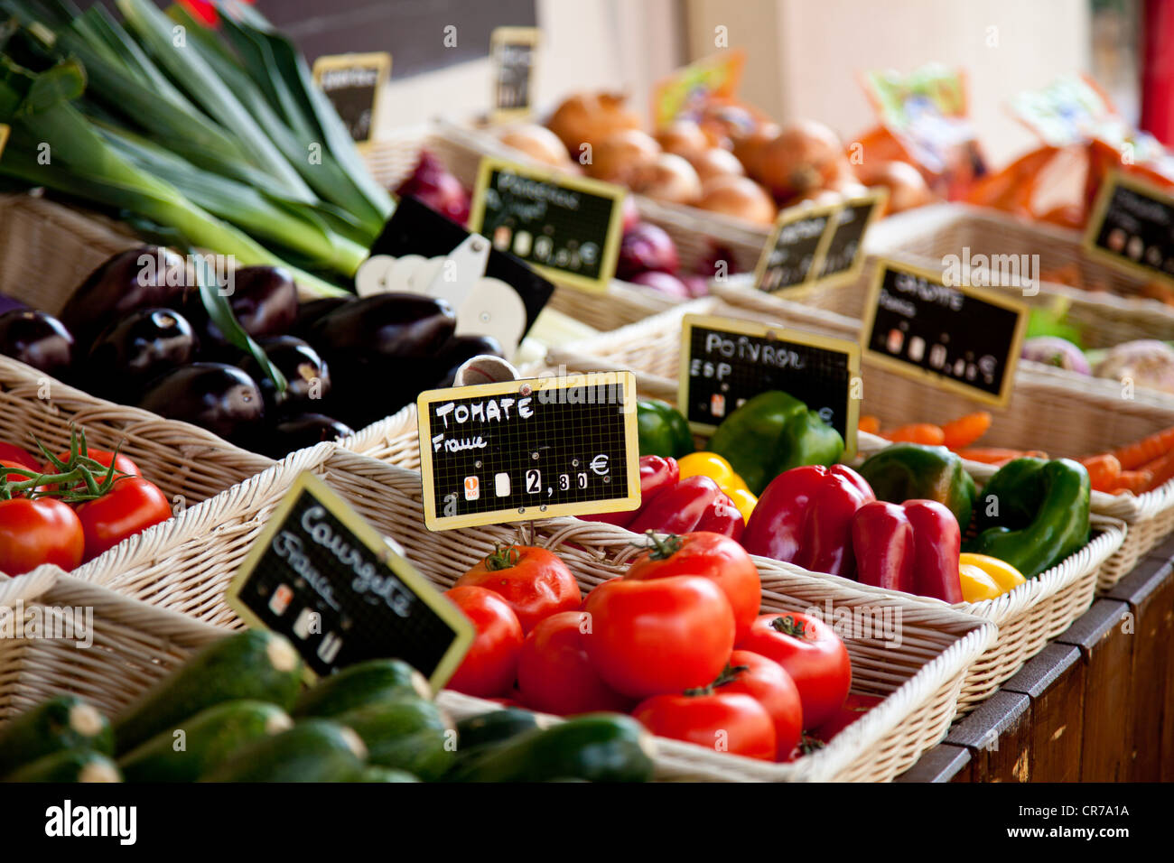Traditional provencal market stall. Stock Photo