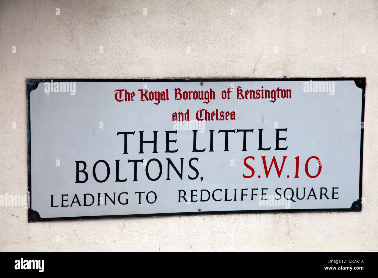 The Little Boltons Name Plaque London UK Stock Photo Alamy