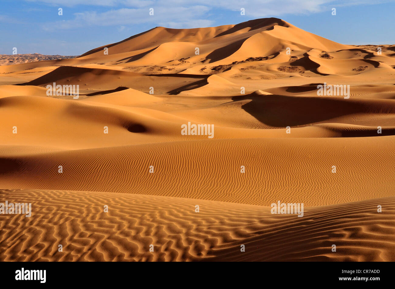 Algeria, Sahara, View of sand dunes Stock Photo