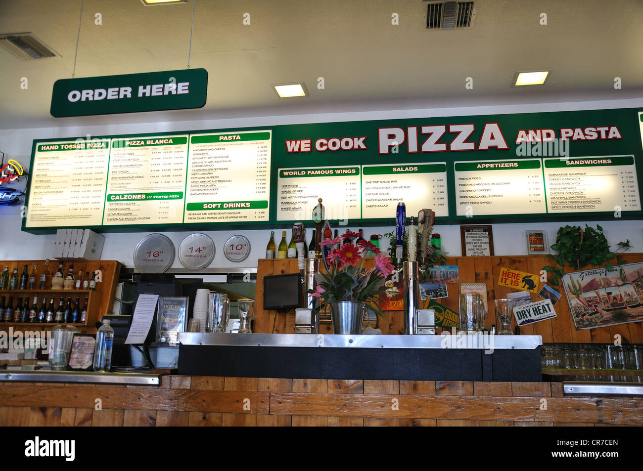 Pizza to go, Grand Canyon town, Arizona, USA Stock Photo Alamy