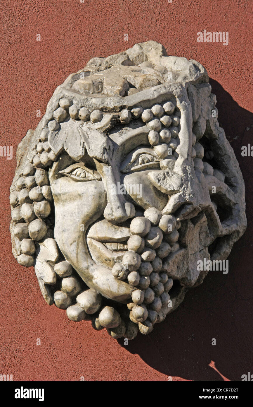 Bacchus, Greek God of the wine and of the fertility, portrait, Dalsheim, Germany, Stock Photo