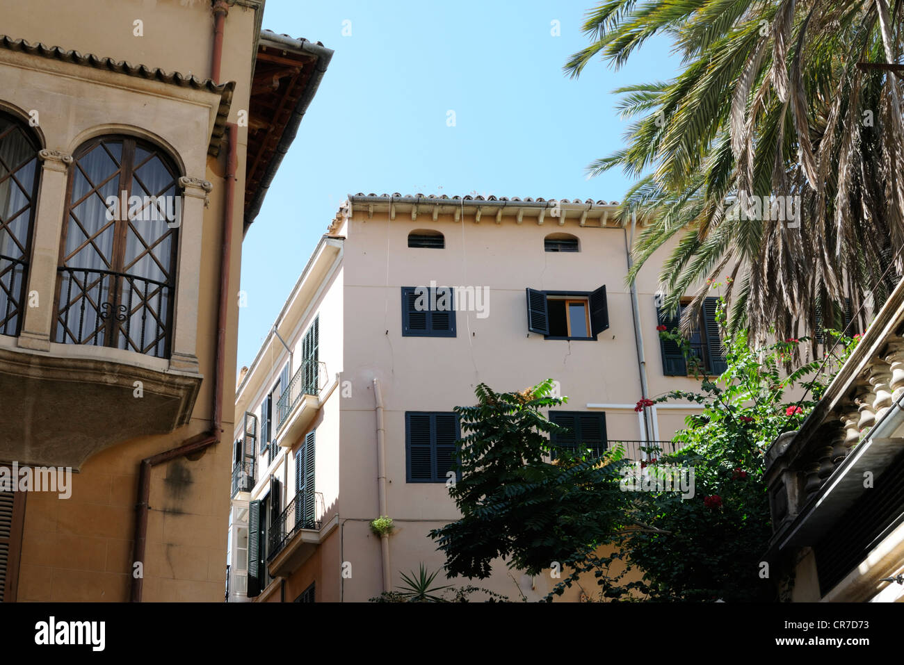 Gebäude in der Calle Estanc, Palma, Mallorca, Spanien, Europa. | Buildings in the Calle Estanc, Palma, Majorca, Spain, Europe. Stock Photo
