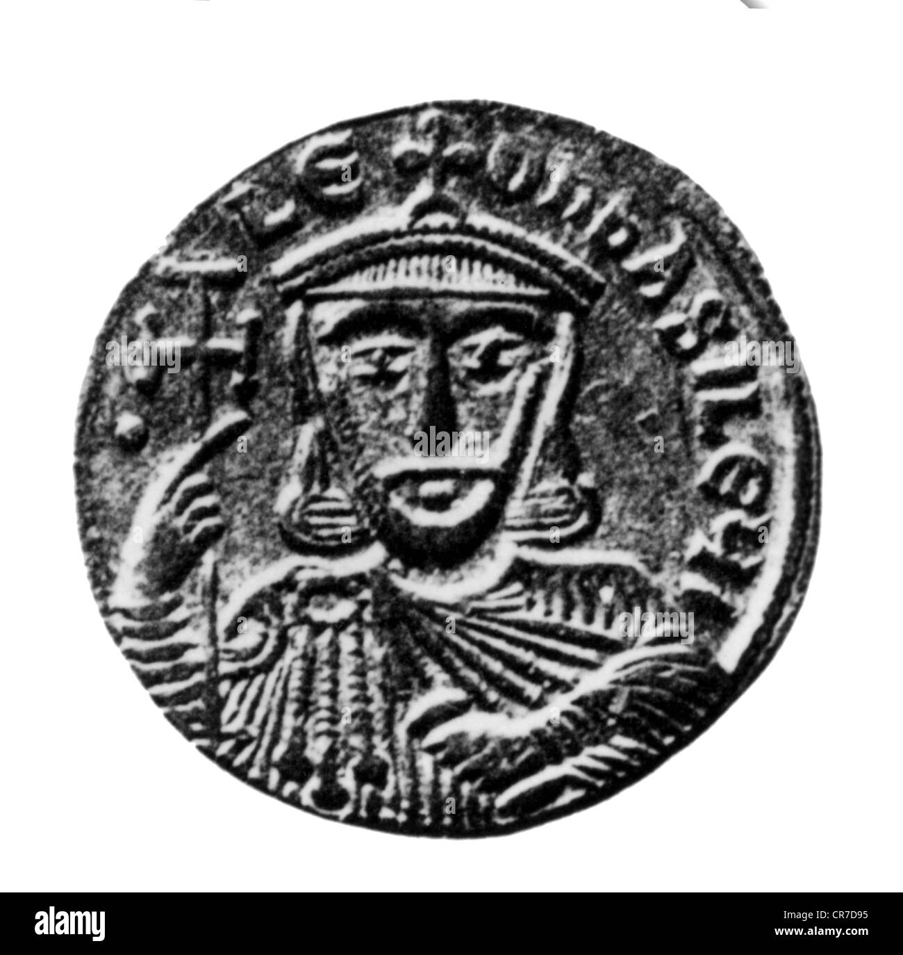 Leo 'the Armenian', circa 775 - 25.10.820, East Roman Emperor 11.7.813 - 25.10.820, portrait, coin, circa 815, Leon Armenios, By Stock Photo