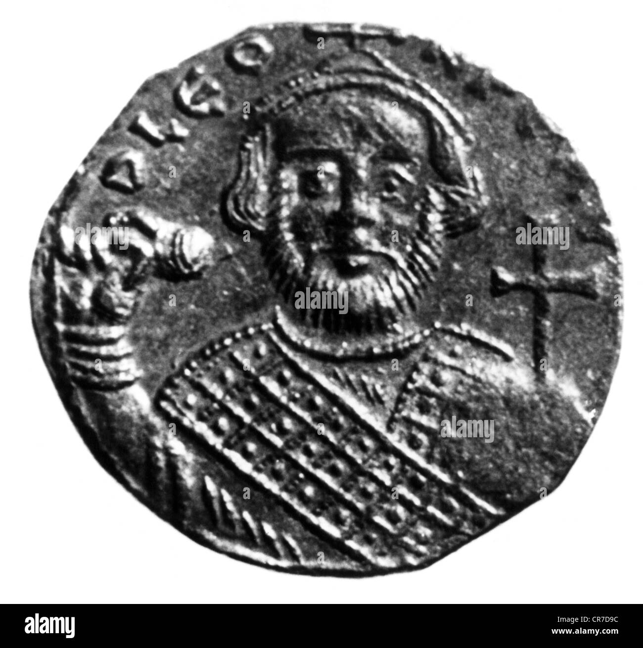 Leo III 'the Isaurian', circa 685 - 18.6.741, East Roman Emperor 25.3.716 - 18.6.741, portrait, coin, circa 730, Leon Isaurikos, Stock Photo