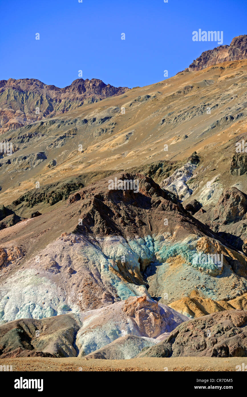 Stones discolored by minerals at the Artist's Palette, Death Valley
