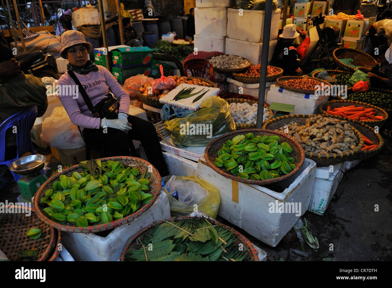 Vietnam, Hanoi, Long Bien Market Stock Photo