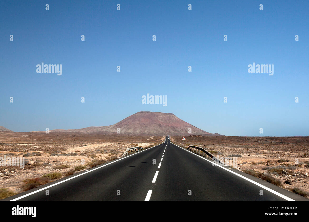 Country Road, FV-2, highway, Fuerteventura, Canary Islands, Spain, Europe Stock Photo