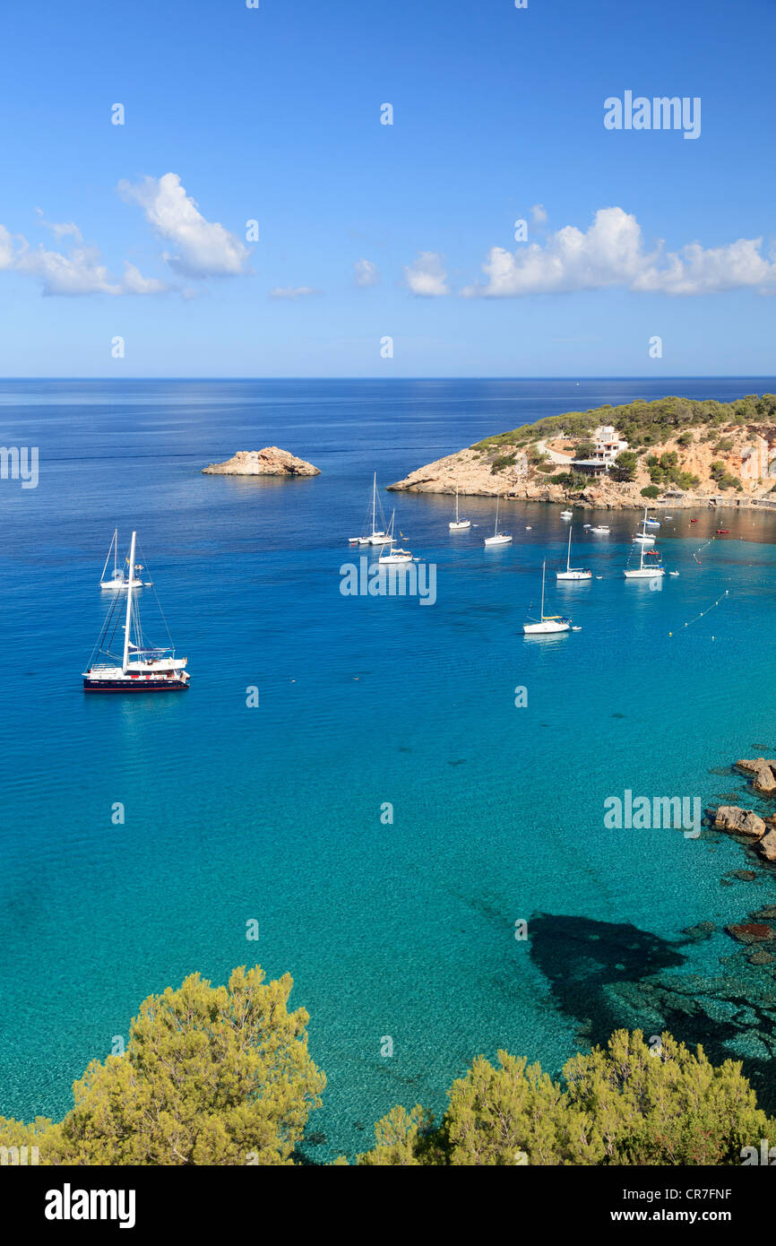 Spain, Balearic Islands, Ibiza, Cala D'Hort Beach Stock Photo