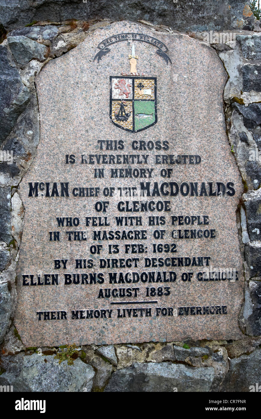 massacre of glencoe memorial highlands scotland uk mcian chief of the ...