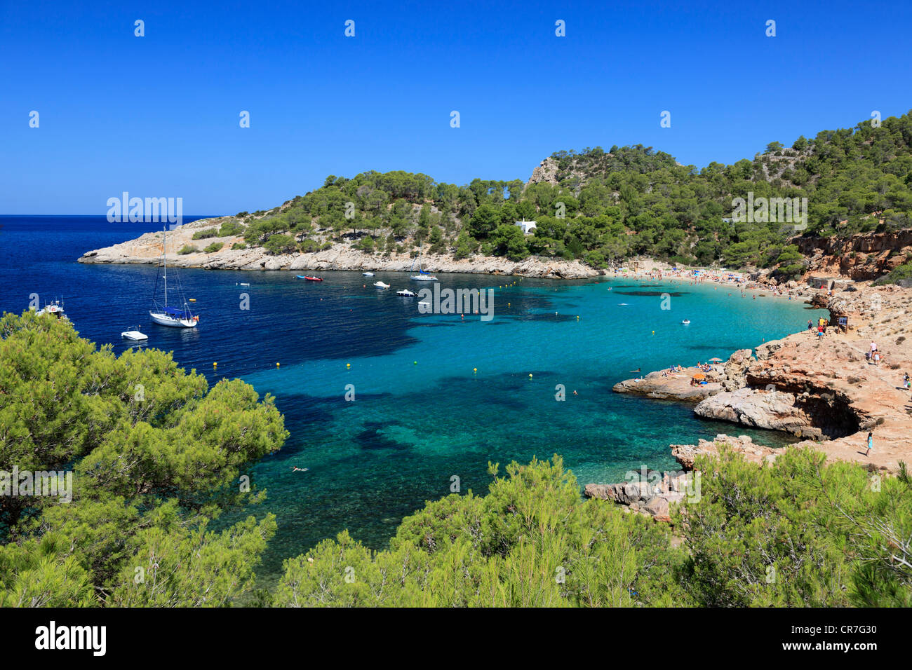Spain, Balearic Islands, Ibiza, Cala Salada Beach Stock Photo