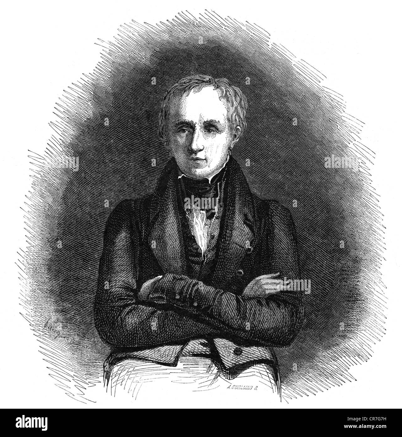 Wordsworth, William, 7.4.1770 - 23.4.1850, British author / writer, poet, portrait, wood engraving, 19th century, Stock Photo